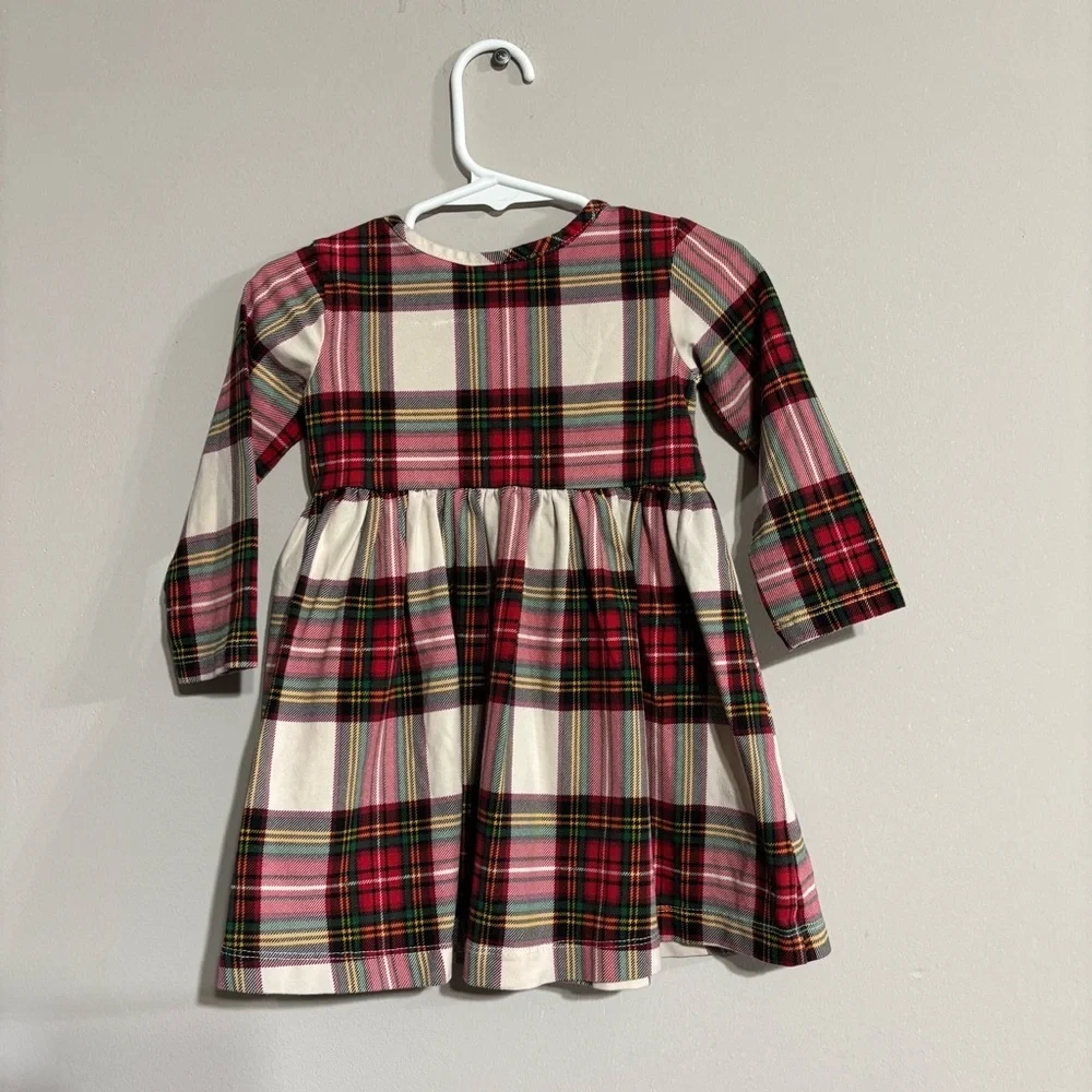 Girls Long Sleeve Red Plaid Hanna Andersson Skater Dress Size‎ 18-24 Months